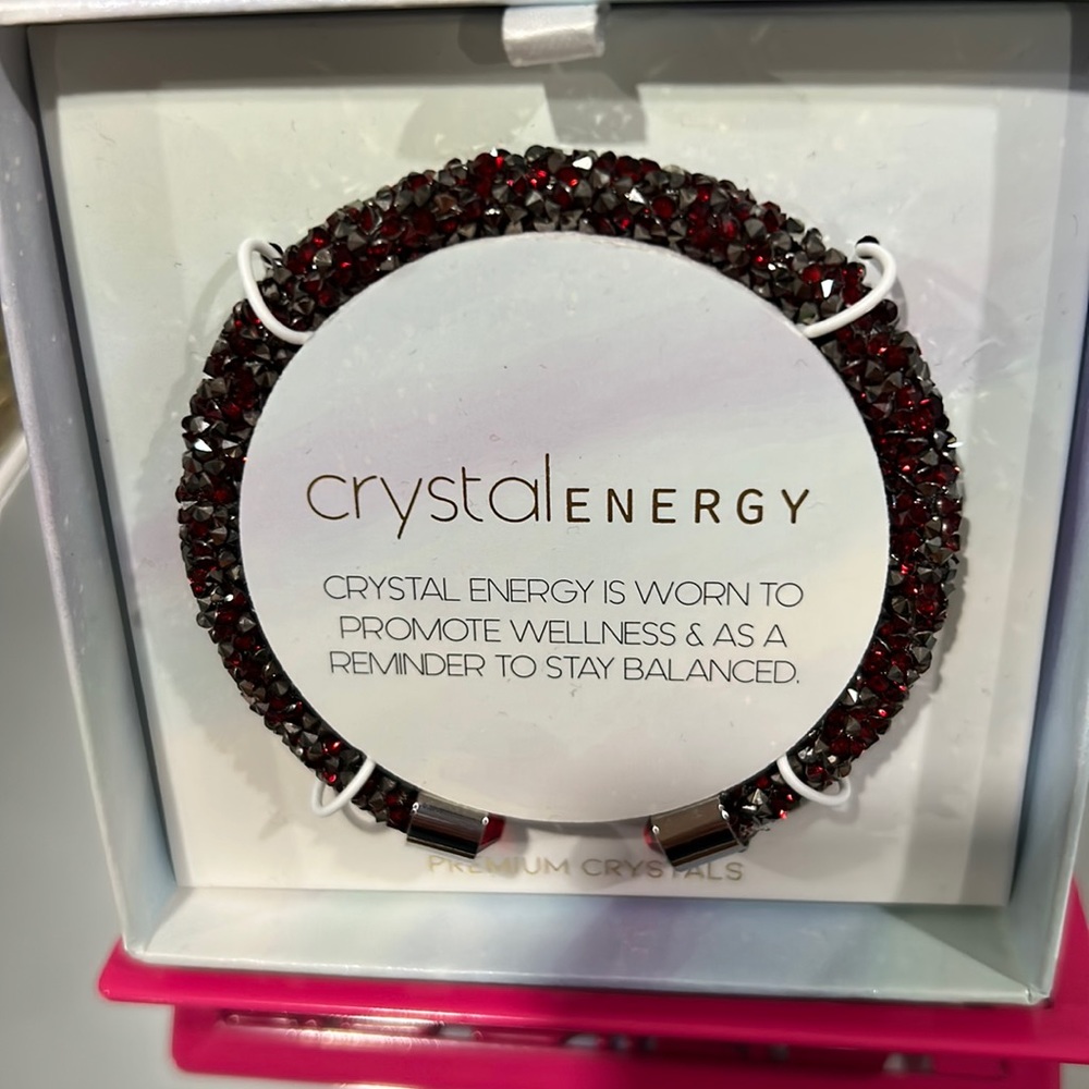 Red and black adjustable Crystal Energy bracelet. NWT
